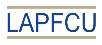 LAPFCU in blue font with no background